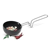 MILTON Pro cook Hard Anodized 12 cm Tadka Pan, for Spice Tempering/Seasoning, Sturdy Stainless Steel Wired Handle, Induction Bottom and Gas Stove Ready Pan (3 yrs Warranty by Manufacturer)