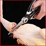 Wolpin Home & Kitchen Multi Function Scissor - 21 x 9 cm, Black & Silver, Medium