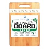 UrbanFix Large Natural Bamboo Wood Chopping Cutting Board for Kitchen Vegetables, Fruits & Cheese, BPA Free, Eco-Friendly, Anti-Microbial Durable and Easy to Clean (34 x 24cm)