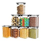 TEX-RO Air Tight Containers For Kitchen Storage Box/BPA Free Storage Containers For Kitchen/Containers For Kitchen Storage Set/Kitchen Accessories Items For Home (1100 Ml Set Of 8) Transparent