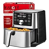 Instant Pot Air Fryer, Vortex 6 Litre, Touch Control Panel, 360° EvenCrisp Technology, Uses 95% less Oil, 6-in-1 Appliance:Air Fry, Roast, Grill, Bake, Reheat& Dehydrate (Vortex 6 Litre) 1500 W Silver