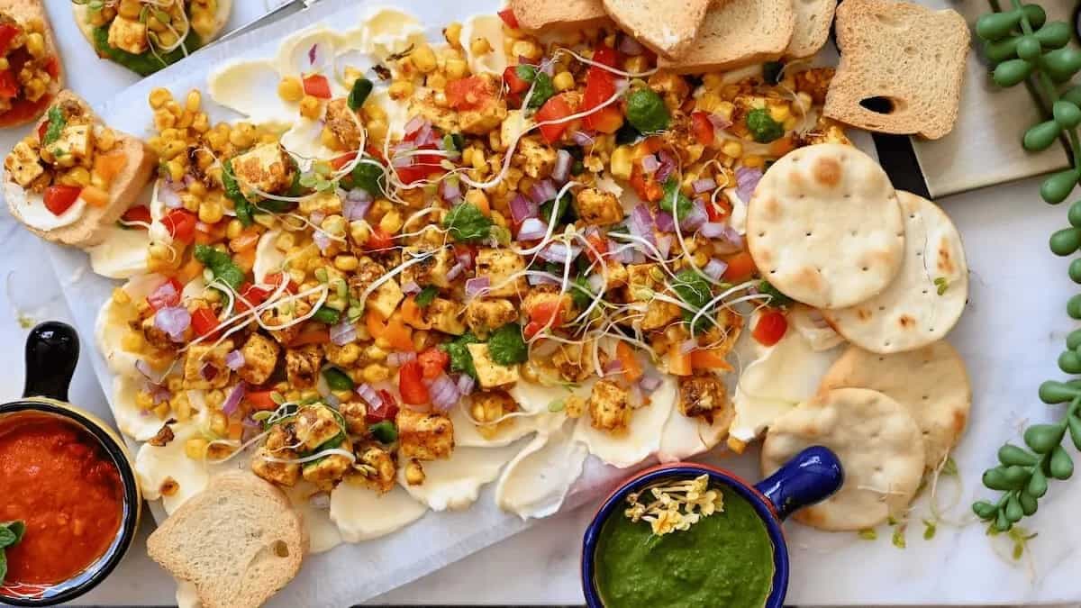 New Year Party Chaat Board